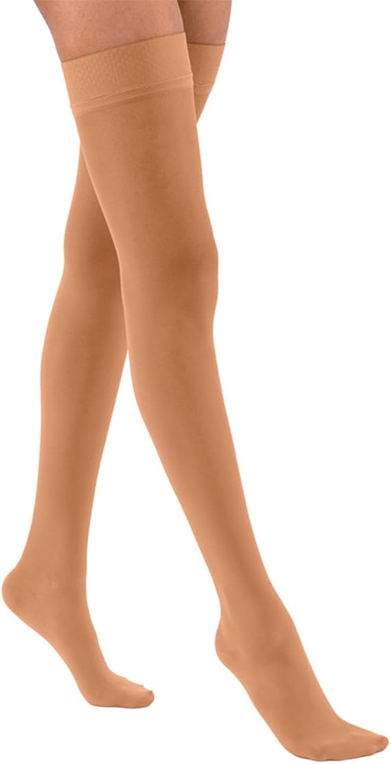 JOBST UltraSheer Thigh-High Compression Stockings for Women - Closed Toe - Silicone Dot Band - Medical Compression 15-20 mmHg - For Varicose and Spider Veins - Helps Prevent Swelling