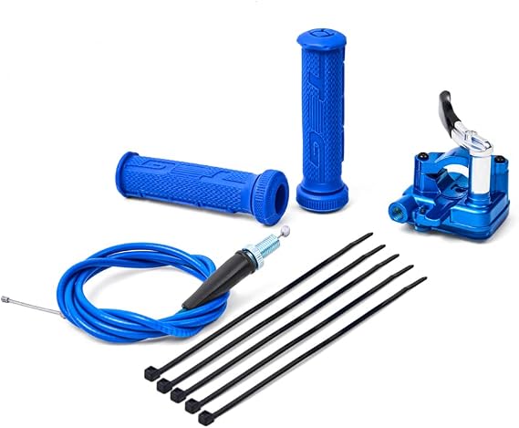 PUCKY 7/8" 22mm Thumb Throttle Cable Accelerator Handle Assembly for 50cc 70cc 90cc 110cc 125cc 250cc ATV Quad Go Kart TaoTao Pit Bike Blue