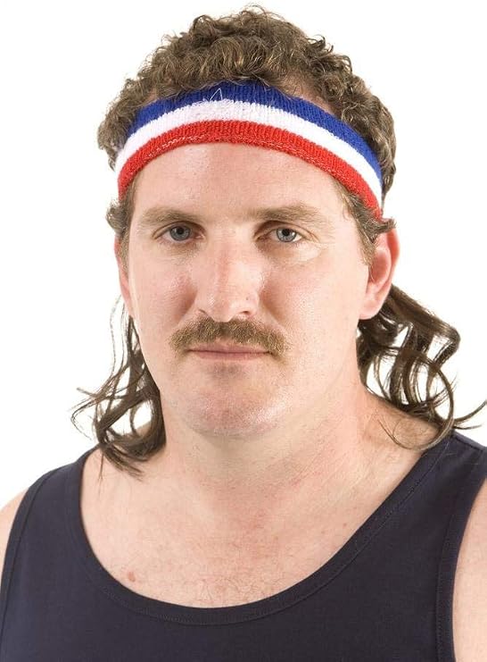 Mullet On The Go - The Bobcat Funny Costume Headband with Mullet Wig, One Size