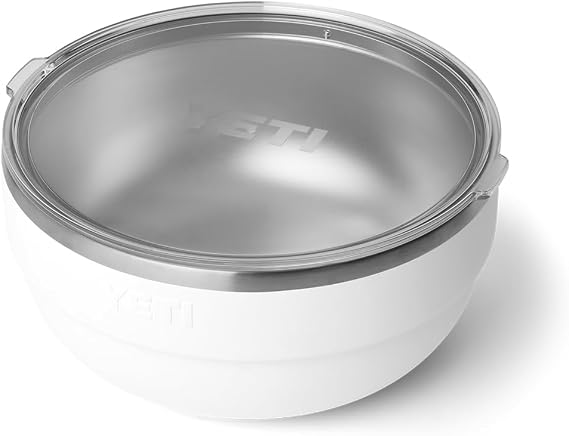 YETI Rambler Bowl, Vacuum Insulated, Stackable and Nestable Stainless Steel Bowl with Lid, 4.5 Quart, White