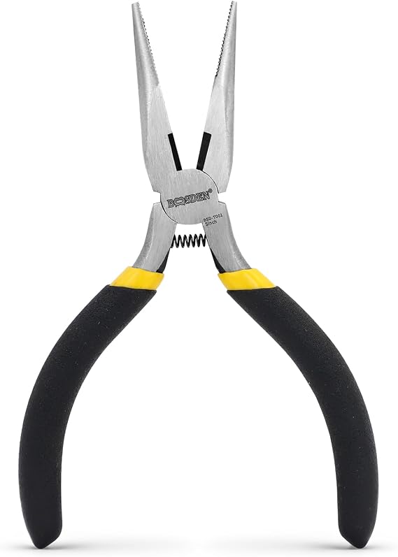 BOOSDEN 5 Inch Small Needle Nose Pliers Mini Jewelry Plier Spring Loaded