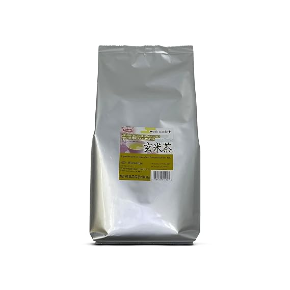 Shirakiku Iri Gennmaicha Green Loose Tea Leaf | Japanese Matcha Green Tea with Brown Roasted Rice | Easy to prepare & Prefect for Traditional Japanese Teas, 2.2 Pounds (30 Serving)