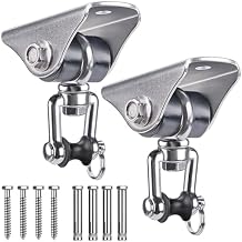 SELEWARE Anti-Squeaking Swing Hanger Stainless Steel Swing Set Hook Ceiling Mount Bracket for Hammock Chair Toddler Swing Yoga Swing Punching Bag 2 Packs