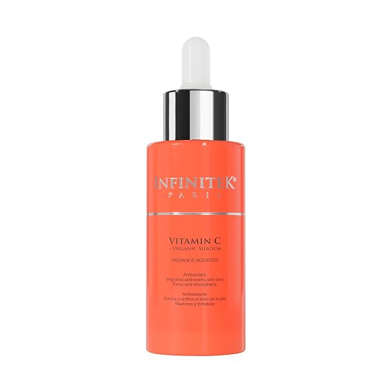 Infinitek Paris Vitamin C Facial Serum | With Organic Silicon & Ferulic Acid | Brightening Face Skincare Essential for a Smoother, Luminous Complexion | 1 fl oz / 30 ml