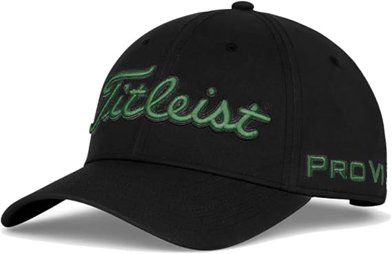 Titleist Tour Performance 2025 Hat (Black/Green, Adjustable) Golf Cap