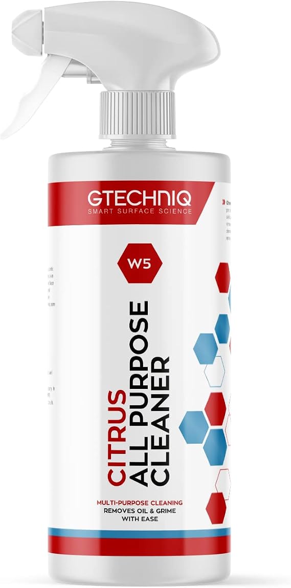 Gtechniq W5 Citrus All Purpose Cleaner for Cars 17 fl oz | Car Degreaser Spray Removes Grease and Stains, Easy to Apply and Long-Lasting Results