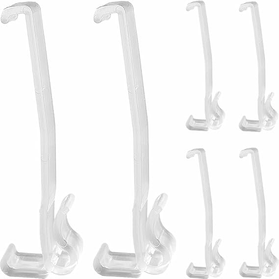 Valance Clips 6pcs 3-1/4'' Window Blinds Hidden Clip Clear Plastic for Horizontal Blinds Valance Retainer Holder