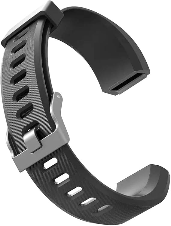 Band Exercise Replacement Strap for Smart Watch Adjustable Silicone Strap Soft Black