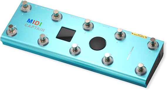 PAINTAUDIO MIDI Captain Foot Controller Multi-Effects Keyboards Synthesizer USB-MIDI musical software Bias with Time Engine Function Support all PC/CC/Note commander 10 Foot Switches (Blue)