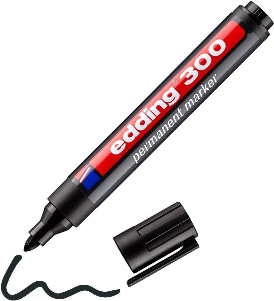 edding 300 permanent marker - black - 1 pencil - 1.5-3 mm round tip