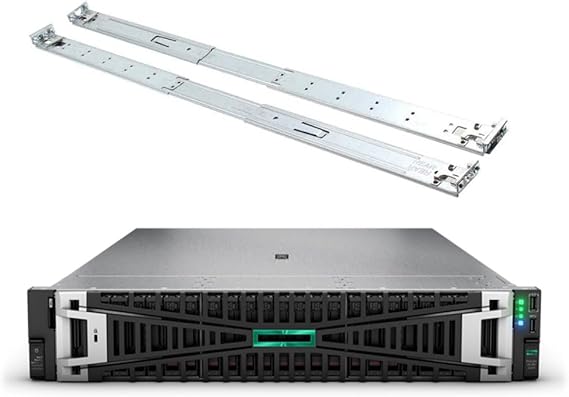 HPE ProLiant DL380 Gen11 2U Rack Server Bundle with Dual Xeon 4410y 12-Core 2GHz, 256GB DDR5 Memory, 30.72TB Enterprise SATA SSD Storage, RAID, Dual Power, iLO and Rail Kit