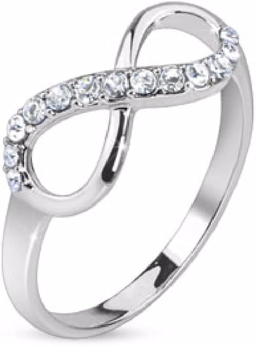 Spikes Infinite Pave Gemmed Ring. Brass with Rodium Plated