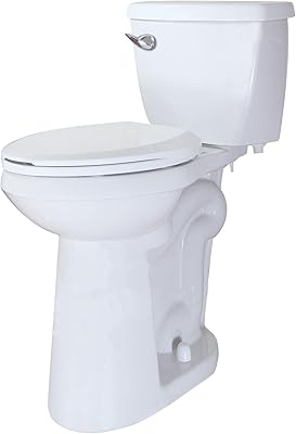 WinZo WZ5888CU Extra Tall Toilet Two Piece 21.25 Elongated Bowl Front Left 3-inch 1.28 GPF for Seniors, Tall & Disabled People Bathroom White