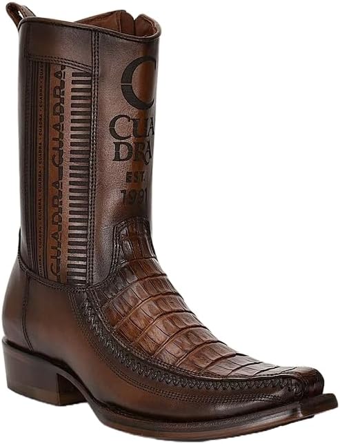Brown exotic leather cowboy boots