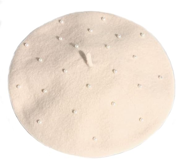 Women's Beading Wool Artist Flat French Style Beret Hat