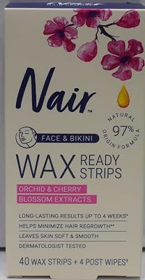 Nair Hair Remover Wax Ready-Strips 40 Count FaceBikini 2 Pack