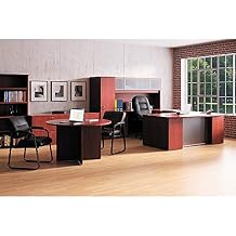 HON Pillow-Soft Mid-Back Leather Office Chair with Arms Leather: Black