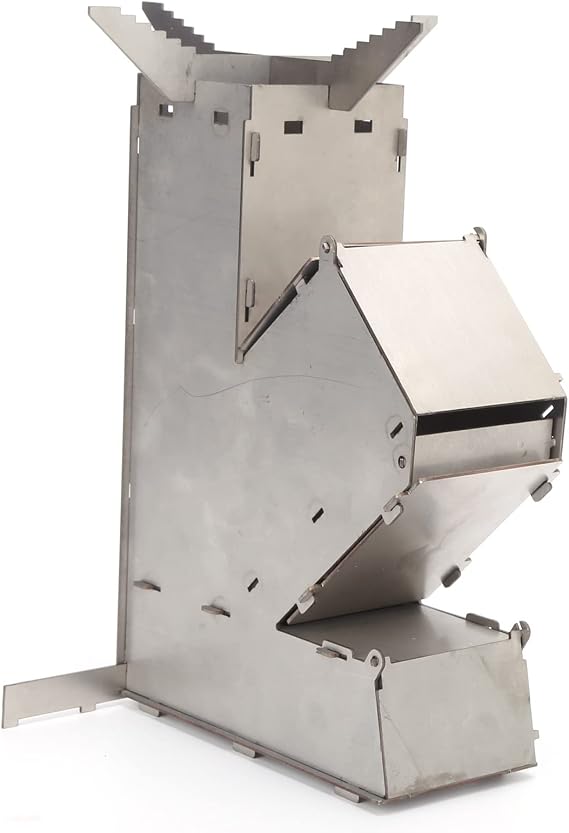 plplaaoo Rocket Stove, Camping Wood Stove, Rocket Stove Wood Burning, Portable Detachable Wood Stove, Durable Mini Rocket Stove with Storage Bag for Picnic BBQ Camping Hiking