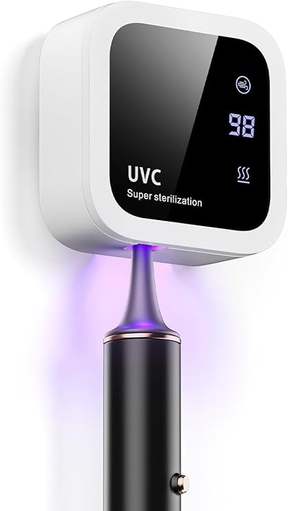 Sterilizer Toothbrush UV-C and UV-A Dual Disinfection, Wall-Mounted Toothbrush Holder with Air Drying Function, Suitable for Bathroom Personal as Well as Travel (White1)