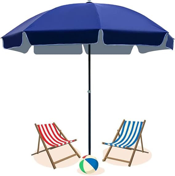 GHARAZ 2.4m/8ft Beach Umbrella, Portable Sun Shade Umbrella, Waterproof,UV Protective, 8 Ribs