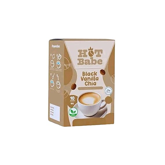 Hot Babe Black Coffee Mix by Kiray Celis (1 Pack, Black Vanilla Chia)