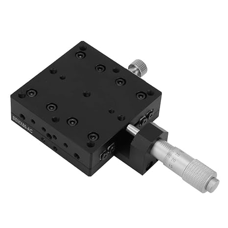 SEMX60-AC Micrometer Manual X Linear Stage Precision Linear Translation Stage Displacement Trimming Bearing Sliding Table X Axis 60x60mm Platform Sizelinear stage