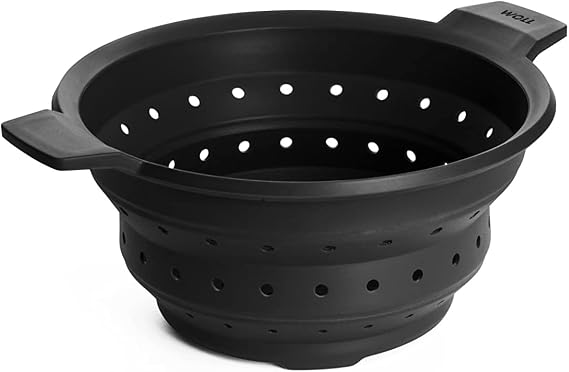 Woll Concept Plus Multi-Function Collapsible Silicone Steamer & Colander Insert, 9-1/2", Gray