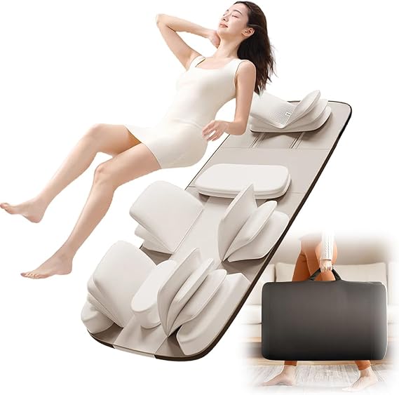Full Body Massage Mat with Airbag Technology for Back and Neck Pain Relief, Portable Massager Chair with Multiple Modes for Shoulder, Waist, and Legs