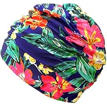Honbay Pleated Swimming Cap Long Hair Swim Cap Bathing Cap, Non-Waterproof (Canna)