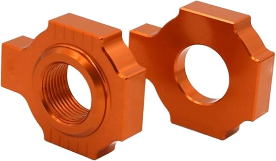 Motorcycle Regulator Tension Fastener Rear Axle Chain Adjuster Slider Compatible with 125 200 250 300 380 400 450 520 525 540 EXC SXS(Orange)