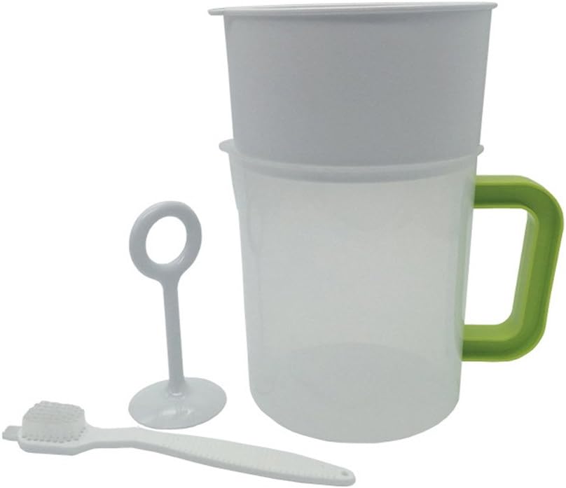 Luxshiny 1. 5L Multiple Usage Food Strainer Nut Milk Greek Yogurt Strainer Yogurt Strainer Nut Soy Milk Pitcher Fruit Juice and Soy Milk Filter Cup Set Brush in Random Color 4PCS