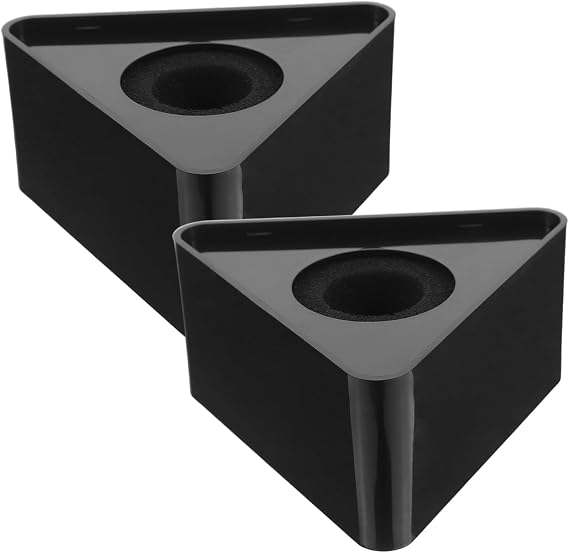 2pcs Black ABS Triangle Mic Table Stand Flag Set for Interviews