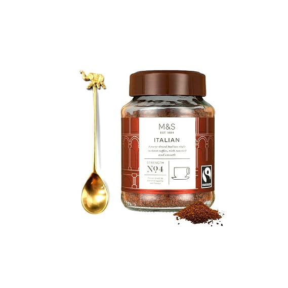 Marks and Spencer Italian Style Instant Coffee with a beautiful Brass Spoon