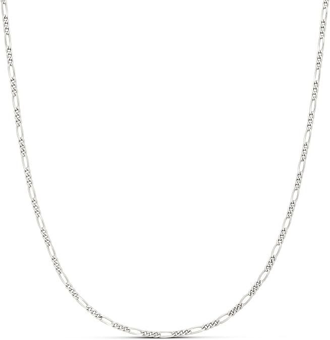 Amazon Essentials 14k Gold or Sterling Silver Plated Figaro Chain Necklace
