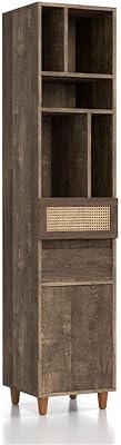 Furniture of America Estel Rustic Wood Multi-Storage TV Tower in Reclaimed Oak