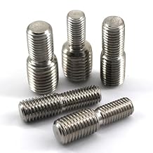(20 Pieces) M8x15 to M12x15 Double End Threaded Stud Screw Bolt Stainless Steel 304 Converter Reducing Bolt Adapter Conversion Screw