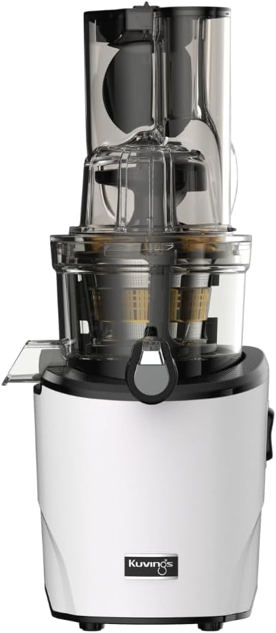 Kubins REVO830 Hole Slow Juicer, Matte White | 3.5/1.7 inches 90/43 mm Dual Type with Frozen Strainer