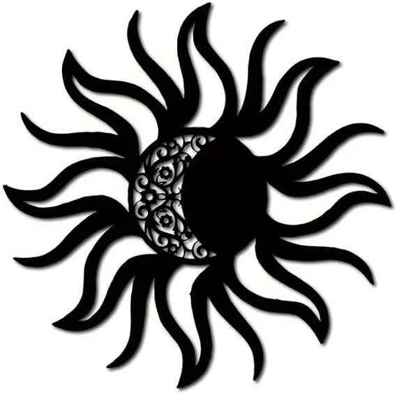 Metal Sun and Moon Wall Decor,Simple Iron Wall Art for Living Room Sculpture Home Wall Hanging,Home Decor