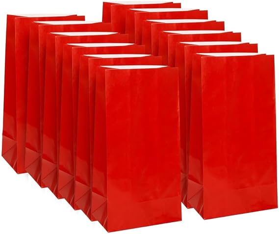 Ruby Red Party Paper Bag | 10" x 5" | 12 Pcs