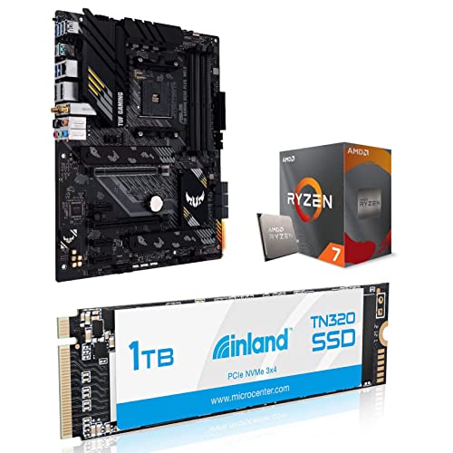 INLAND Micro Center AMD Ryzen 7 5700X 8-Core, 16-Thread Unlocked Desktop Processor Bundle with ASUS TUF Gaming B550-PLUS WiFi II AMD AM4 ATX Gaming Motherboard and 1TB Gen3 2280 SSD