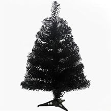 MOJUN Artificial Christmas Tree with Plastic Stand Holder Base, 60cm/2-feet, Black