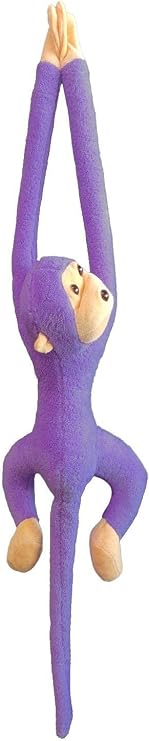Cute Plush Monkey Toy, 70cm Purple with Sticky Hands