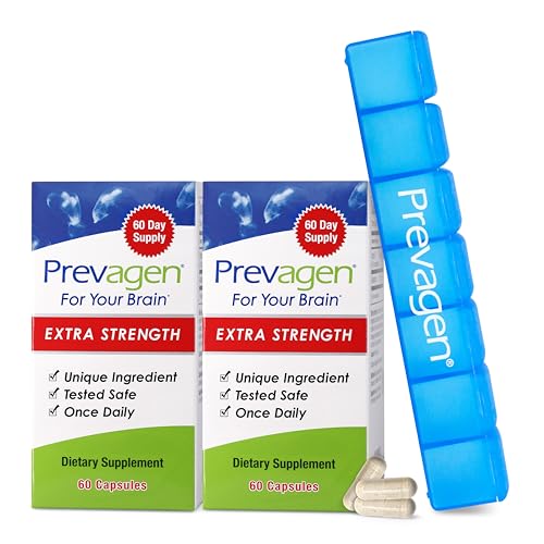 Prevagen Extra Stregnth - 120 Capsules 4 Month Supply | Formulated for Your Brain | 20mg of Apoaequorin Plus Vitamin D3 with 7-Day Pill Minder