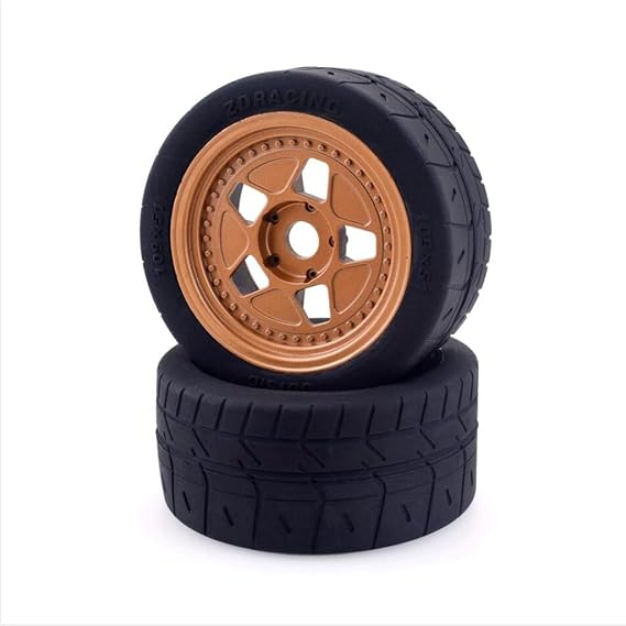 Tsolay 2 Pack of RC 109mm Rubber Tyres 17mm Hex Hub Set Fit for ARRMA ZD Racing 1/7 RC On-Road Car Modification Accessories