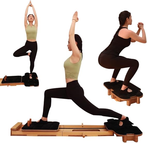 Kochler Professional Reformer Pilates Tool – Wooden Body, Adjustable Spring System