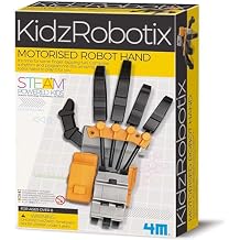 4M: KidzRobotix - Motorized Robot Hand - DIY Building Science Kit, Programmable Drum, Lever-Based Fingers, Precision Gear System, STEM Toy, Kids 8+