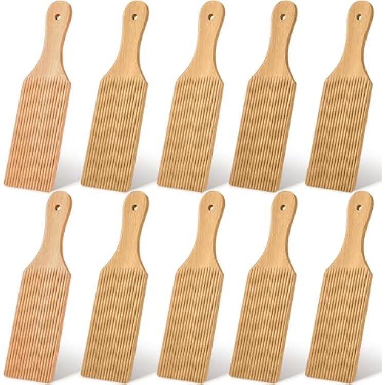 Newtay 10 Pcs Gnocchi Boards, Wooden Pasta Board Butter Paddle for Homemade Making, Easy to Use Pasta Tool for Home Kitchen Traditional Italian Cooking