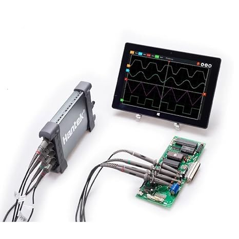 Hantek 6074BC/6104BC/6204BC/6254BC USB Digital Oscilloscope kit 70MHz 100MHz 200MHz 250MHz 4CH Channels 1GSa/s PC Oscilloscope(Hantek6104BC)