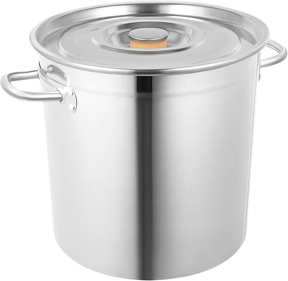 35l Stainless Steel Stockpot with Lid, Large Cooking Pot 201 Stainless Steel Stockpot Heavy-Duty Canning Pot for Cook, Heat