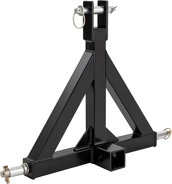 3 Point 2 Inch Receiver Drawbar Hitch Adapter, Trailer Hitch Receiver, Tractor Tow Drawbar Adapter with Hitch Pins for Most Tractors and Trailers